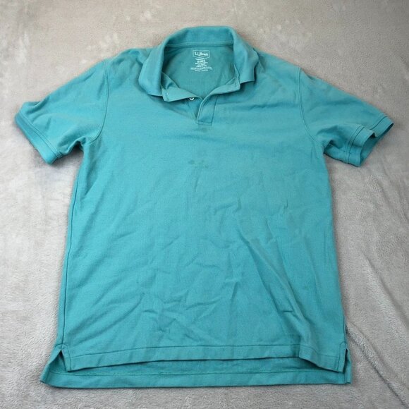 L.L. Bean Mens Polo Shirt Blue Traditional Fit Short Sleeve Classic Casual - Picture 10 of 11